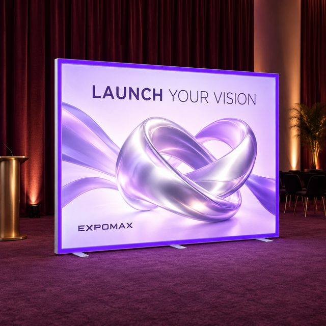 98.43 Inch Wide RGB Flash Lightbox | Backlit SEG Backwall